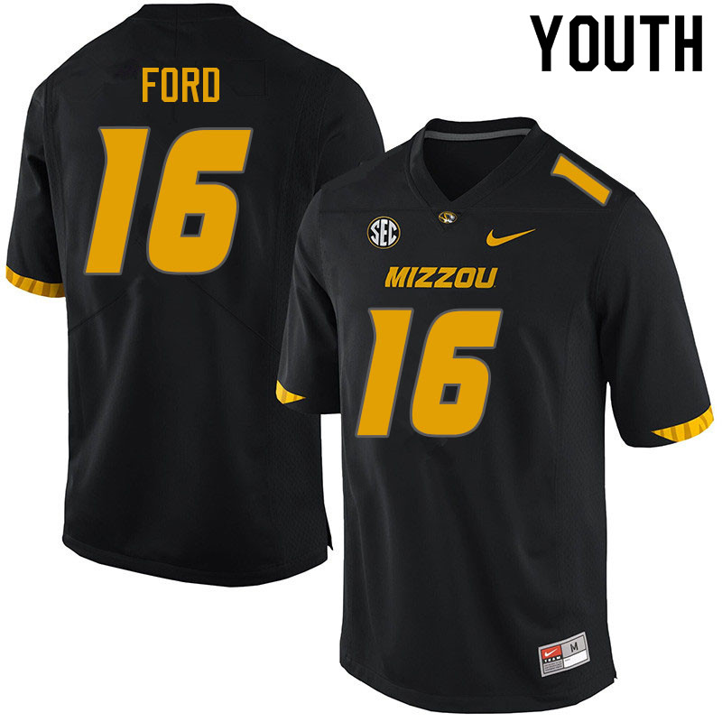 Youth #16 Travion Ford Missouri Tigers College Football Jerseys Sale-Black